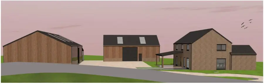 Maison d'habitation et deux halls industriels